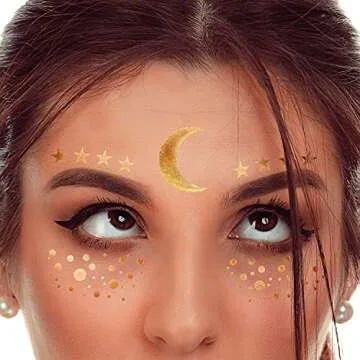 Metallic Shiny Temporary Face Tattoos for Parties