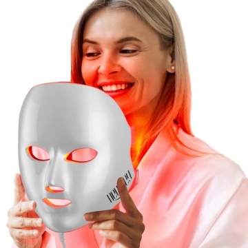 NEWKEY Red Light Therapy Mask for Face, 7 Colors LED Light Therapy, At-Home Photon Skin Care Beauty ...