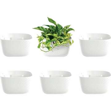 WallyGrow Eco Wall Planter, Create a Plant Wall with Hanging Planters for Indoor or Outdoor Use (Whi...