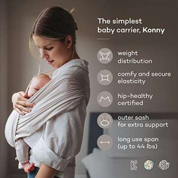 Konny Original Baby Carrier SoftBreeze Luxury Carrier Wrap, Easy to Wear Baby Wrap Carrier, Perfect ...