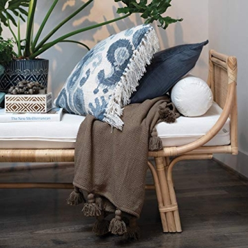 Creative Co-Op Woven Wool Shag Lumbar Love Pillow