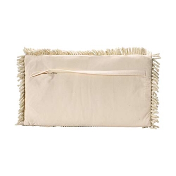 Creative Co-Op Woven Wool Shag Lumbar Love Pillow