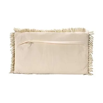 Creative Co-Op Woven Wool Shag Lumbar Love Pillow