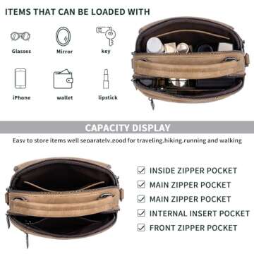 Caitina Small Crossbody Bags Purse for Women Trendy,Vegan Leather Shoulder Handbags,Women Top Handle Satchel Bag with 2pcs Strap(Apricot)