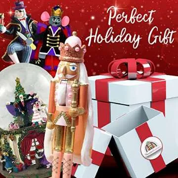 Nutcracker Ballet Gifts Wood Nutcracker Figures Decorations, Christmas Holiday Home Decor, 10-inch, Gold