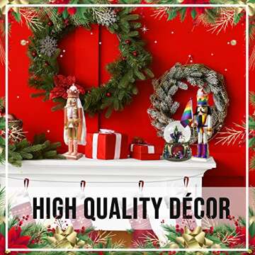 Nutcracker Ballet Gifts Wood Nutcracker Figures Decorations, Christmas Holiday Home Decor, 10-inch, Gold