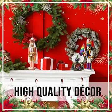 Nutcracker Ballet Gifts Wood Nutcracker Figures Decorations, Christmas Holiday Home Decor, 10-inch, Gold