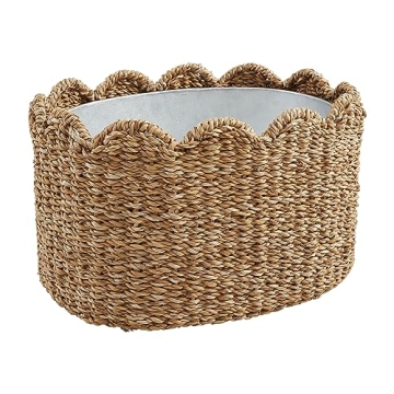 Charming Mud Pie Scallop Woven Party Tub For Any Event