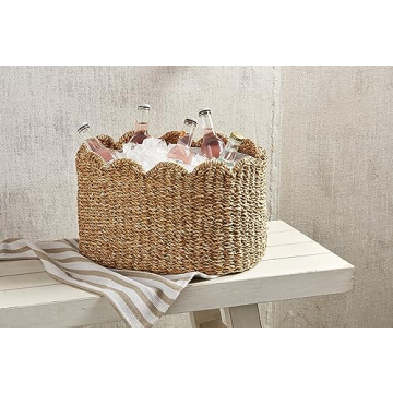 Charming Mud Pie Scallop Woven Party Tub For Any Event