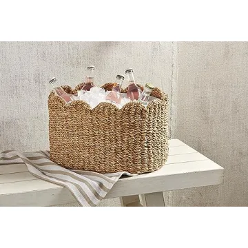 Charming Mud Pie Scallop Woven Party Tub For Any Event