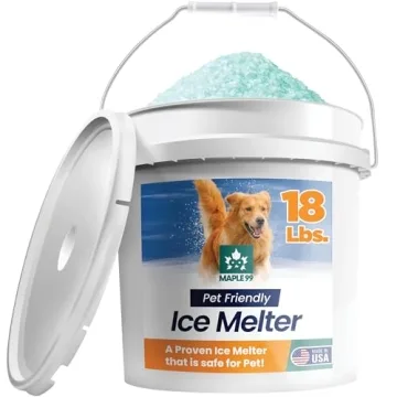 Maple99 Pet Safe Ice Melt Safe for Concrete -18 lb Snow Salt Ice Melt Pet Friendly, Green Salt for S...