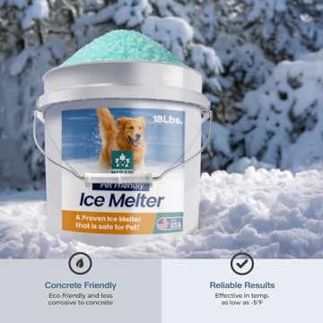 Maple99 Pet Safe Ice Melt Safe for Concrete -18 lb Snow Salt Ice Melt Pet Friendly, Green Salt for Snow and Ice Removal, Sidewalk Salt, Driveway Salt, Snow Melt is Effective Up to -5