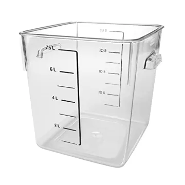 Rubbermaid Commercial Products Space Saving Square Food Storage Container 8 Quart Clear for Kitchen ...