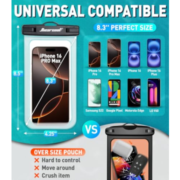 Hiearcool Waterproof Phone Pouch for Beach and Water Use