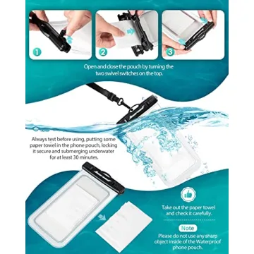 Hiearcool Waterproof Phone Pouch for Beach and Water Use
