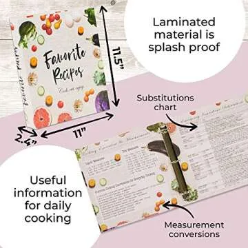3 Ring Full Page Recipe Binder 8.5x11 in. Kit with 50 Page Protectors, 16 Divider Sheets & 32 Labels Best to Store Your Printed Recipes & Create Your Own Favorite Recipes Book. Great DIY Cookbook Set