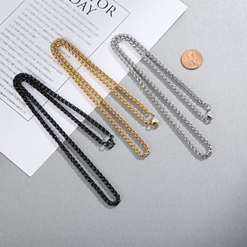 Stylish 3 Pcs Men's Chain Necklace Set - 20 Inch