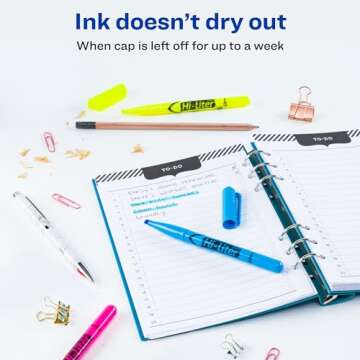 AVERY Hi-Liter Highlighters, Smear Safe Ink, 3 Colors