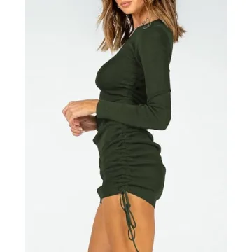 Stylish BTFBM Ruched Bodycon Dress with Adjustable Fit