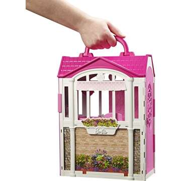 Barbie Doll House, Glam Getaway Portable House Playset with Carry Handle & 20+ Accessories Including Furniture & Décor