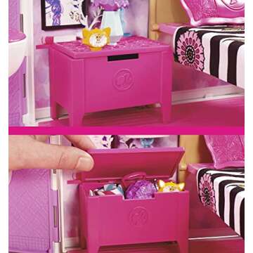 Barbie Doll House, Glam Getaway Portable House Playset with Carry Handle & 20+ Accessories Including Furniture & Décor