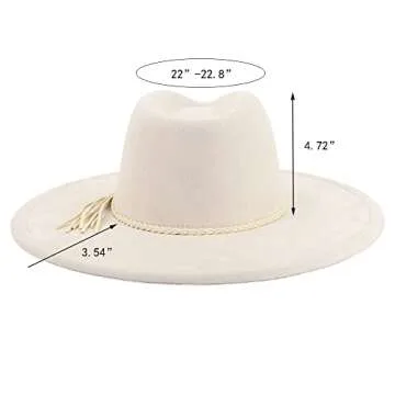 Stylish LIDHAY Big Wide Brim Fedora Hat in Suede