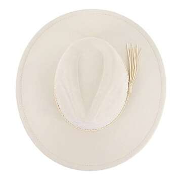 Stylish LIDHAY Big Wide Brim Fedora Hat in Suede