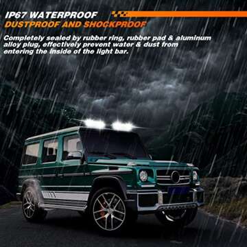 Zmoon 12 Inch LED Light Bar 264W, IP67 Waterproof Five Rows Spot & Flood Combo Beam LED Fog Light Bar for Truck ATV UTV SUV Tractor Boat Weeder etc.