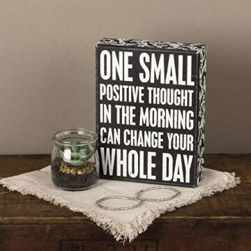 Floral Trimmed Box Sign for Positive Inspiration