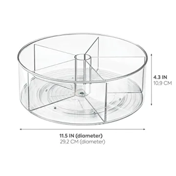 iDesign Recycled Plastic Lazy Susan Organizer 11.5 Inch Clear