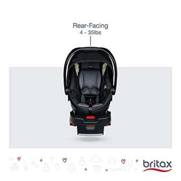 Britax B-Safe 35 Infant Car Seat - Rear Facing | 4 to 35 Pounds - Reclinable Base, 1 Layer Impact Protection, Ashton (E1A183D)