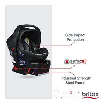 Britax B-Safe 35 Infant Car Seat - Rear Facing | 4 to 35 Pounds - Reclinable Base, 1 Layer Impact Protection, Ashton (E1A183D)