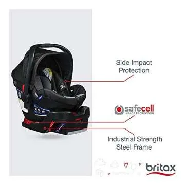 Britax B-Safe 35 Infant Car Seat - Rear Facing | 4 to 35 Pounds - Reclinable Base, 1 Layer Impact Protection, Ashton (E1A183D)