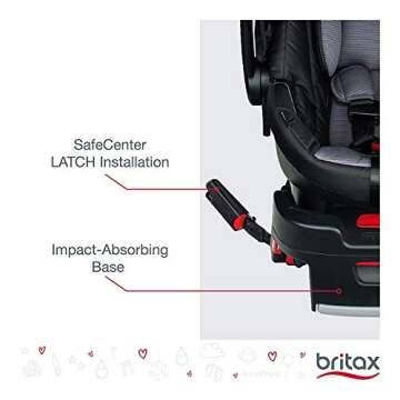Britax B-Safe 35 Infant Car Seat - Rear Facing | 4 to 35 Pounds - Reclinable Base, 1 Layer Impact Protection, Ashton (E1A183D)