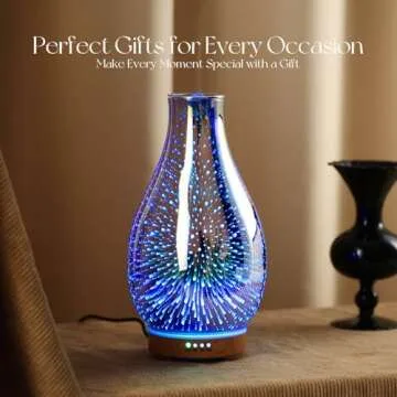 Porseme Essential Oil Diffuser 3D Glass Aromatherapy Ultrasonic Humidifier Cool Mist, Auto Shut-Off, Timer Setting, BPA Free for Home Office Hotel Yoga Gym Leisure SPA Gift 100ml