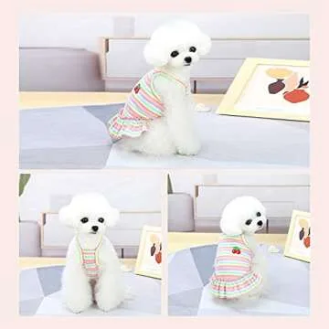 PETPUBGNZS Cute Dog Dress for Small Dogs Girl Birthday Puppy Clothes Spring Summer Dog Outfits Rainb...