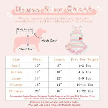 PETPUBGNZS Cute Dog Dress for Small Dogs Girl Birthday Puppy Clothes Spring Summer Dog Outfits Rainbow Colorful Striped Cherry Princess Pet Tutu Skirt Doggie Cat Chihuahua Yorkies Dresses