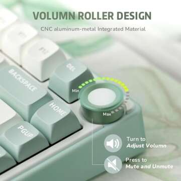 RK ROYAL KLUDGE R75 Mechanical Keyboard Wired with Volume Knob, 75% Custom Gaming Keyboard Gasket Mount RGB Backlit with Software, MDA Profile, PBT Keycaps, Hot Swappable Linear Switch Creamy Sound