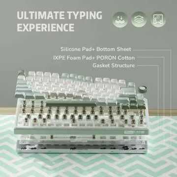 RK ROYAL KLUDGE R75 Mechanical Keyboard Wired with Volume Knob, 75% Custom Gaming Keyboard Gasket Mount RGB Backlit with Software, MDA Profile, PBT Keycaps, Hot Swappable Linear Switch Creamy Sound