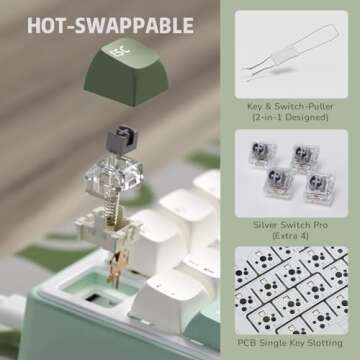 RK ROYAL KLUDGE R75 Mechanical Keyboard Wired with Volume Knob, 75% Custom Gaming Keyboard Gasket Mount RGB Backlit with Software, MDA Profile, PBT Keycaps, Hot Swappable Linear Switch Creamy Sound