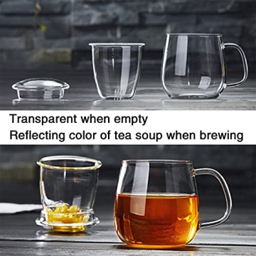 DOPUDO 17.6oz Borosilicate Glass Tea Cup with Infuser