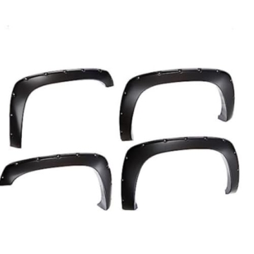 Bushwacker Pocket/Rivet Style Front & Rear Fender Flares | 4-Piece Set, Black, Smooth Finish | 40927...
