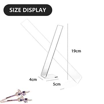 Holanper Acrylic Hair Clip Display Stand, 4-Piece L-Shaped Hairpin Holder, Transparent