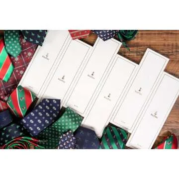 KissTies Mens Christmas Tie Xmas Tree Necktie Red Holiday Season Ties