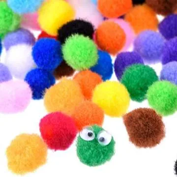 Blulu 500 Pcs Polypropylene Pom Poms for Crafts