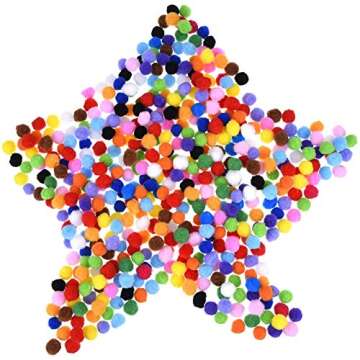 Blulu 500 Pcs Polypropylene Pom Poms for Crafts