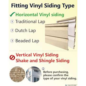 NACETURE Vinyl Siding Hooks Hanger (6 Pack) | No Drill Vinyl Siding Clips for Hanging Outdoor Decor