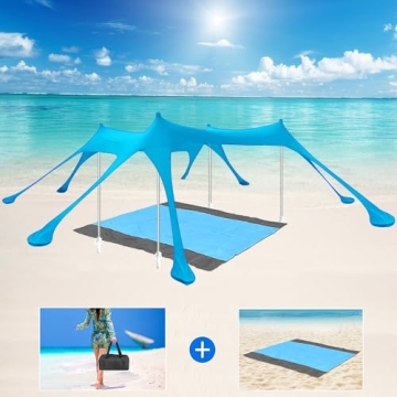 Nertpow Beach Tent 10x10ft UPF50+ Sun Shade Essential