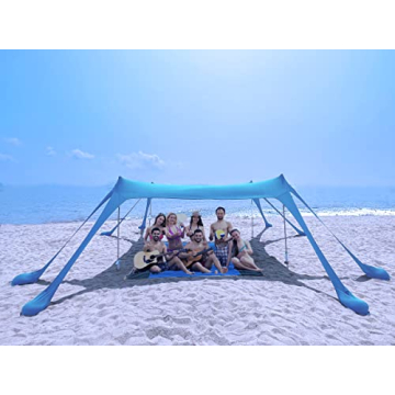 Nertpow Beach Tent 10x10ft UPF50+ Sun Shade Essential