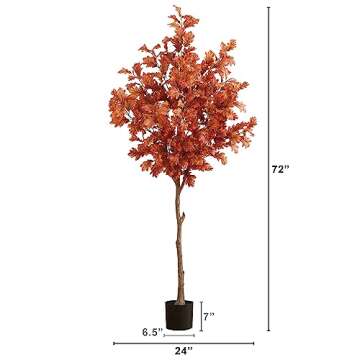 Nearly Natural 6ft. Autumn Oak Artificial Fall Tree